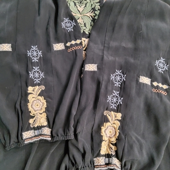 Johnny Was Embroidered Mrunal Long Sleeve Silk Tunic Size XXL - Picture 10 of 15